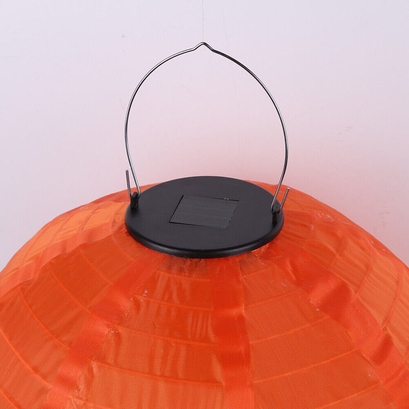 Solar Nylon Lantern Lamp Waterproof Hanging Light Festival Decor (Orange)