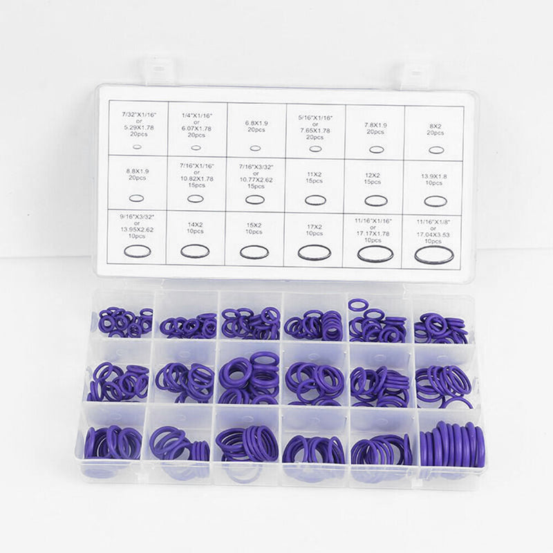 270pcs 18 Sizes HNBR O Rings Air Conditioning Compressor Refrigerant Seal Rings