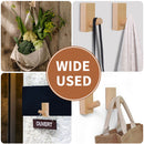Wood Wall Hooks - Decorative Design Adhesive Hooks Single Organizer for Wal