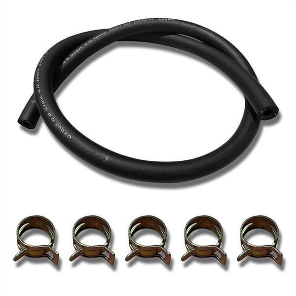 3/8Inch Fuel Gas Line 3.28 Feet with 5 Pcs Hose Clamps for Boat Marine Outboard