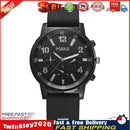 Fashion Men Silicone Strap Wristwatch Quartz Watch Casual Decor (Black) Newly