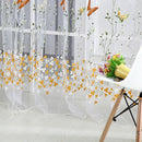 Butterfly Floral Tulle Voile Window Curtain Drape Panel (Green 100X270cm