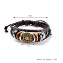 Unisex Retro Handmade Totem PU Leather Ornament Bracelet Gift for Lovers(2)