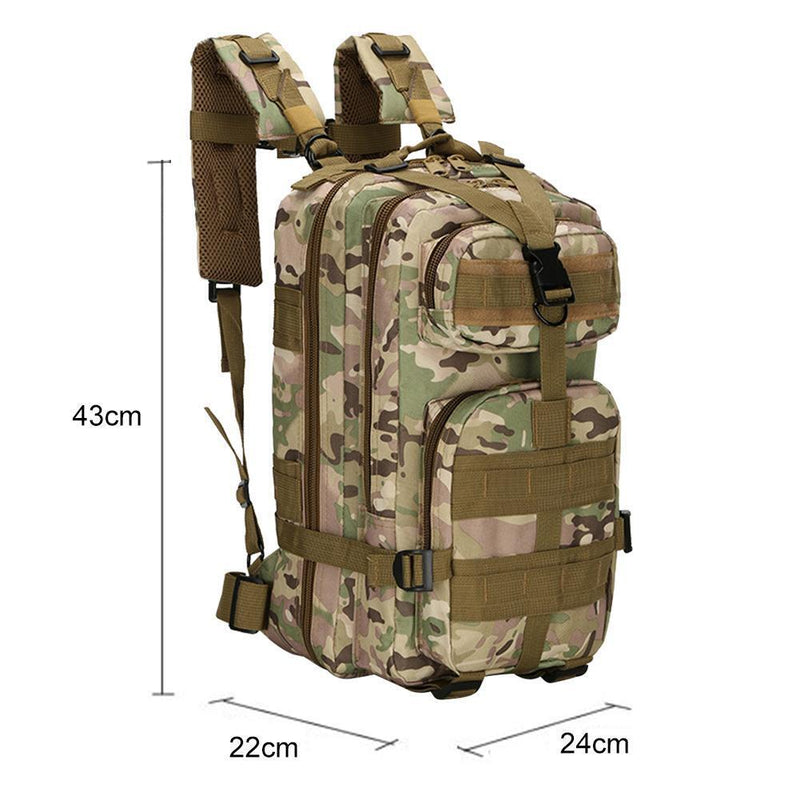 Outdoor Sports Backpack 25L Large 600D Oxford Molle Rucksack Bag (CP Camouflage)