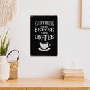 Wall Mounted Coffee Metal Signs Retro Pub Bar Door Hanging Rectangle Iron Sheet