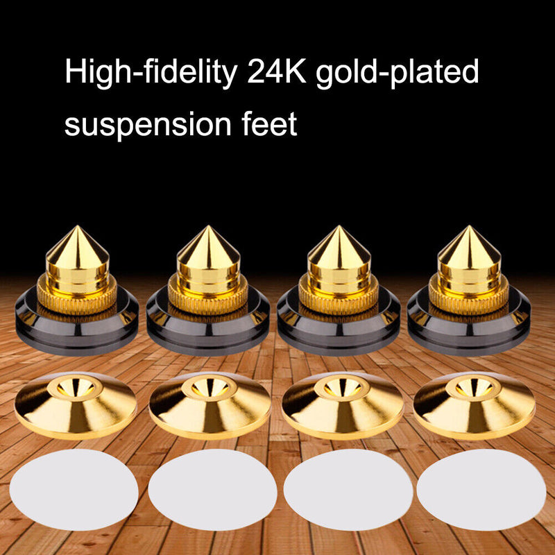 4pcs Speaker Spikes Stand CD Subwoofer Amplifier Turntable Isolation Feet Newly