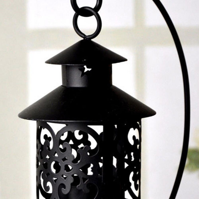Hollow Candle Holder Hanging Cage Wrought Iron Lantern Candlestick Home Decor