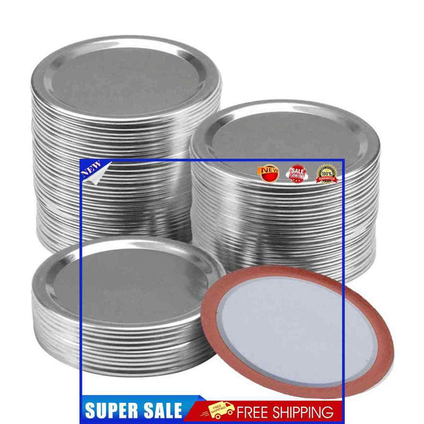 Metal Mason Jar Lids-Food Grade Airtight Silicone Seal Regular Mouth Can Lids