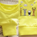 Boys Baby Cute O-Neck Sweatshirt Cute Animal Casual Tops (Yellow 12-18M)