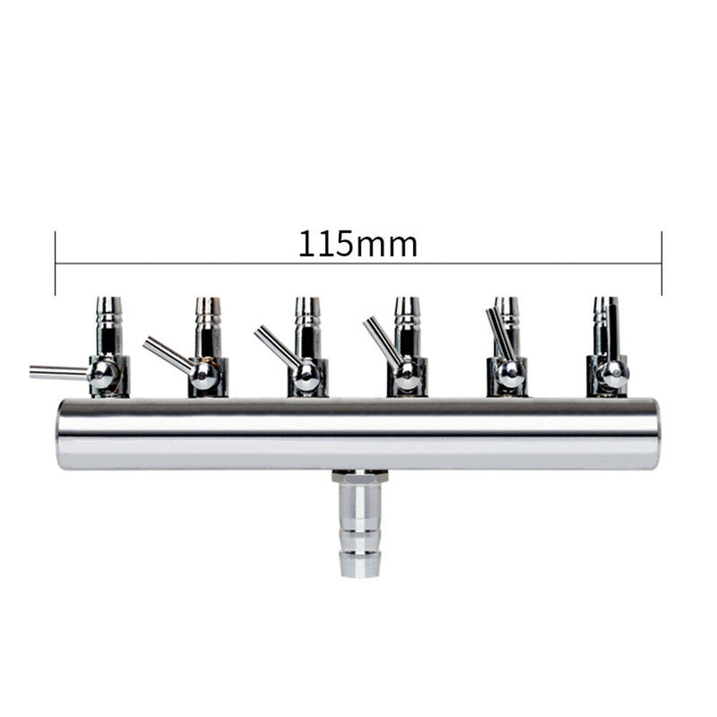 Air Oxygen Pump Aquarium Fish Tank Stainless Steel Splitter Hose (6 Ways) Newly