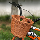 Kids Bike Basket Women Bicycle Rattan Weaving Front Basket (Primary Color) Newly