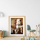 Cow Mother and Child Oil Paint By Numbers Kit Canvas Drawing DIY Coloring A