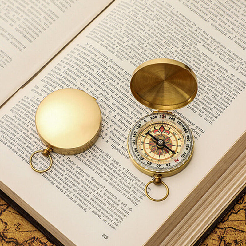 Waterproof Mini Portable Copper Navigation Flip Compass for Outdoor Activit