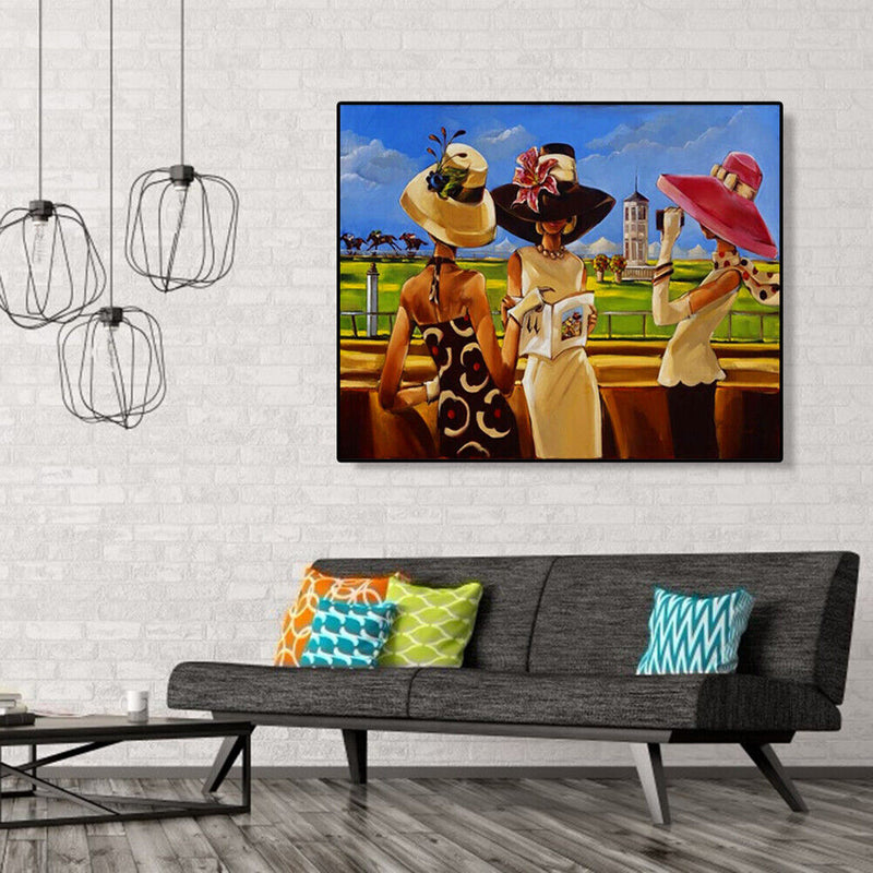 Painting By Numbers DIY Kit Gossip Women Hand Painted Canvas Oil Art Picture
