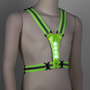 Running Vest Adjustable Reflective Vest with LED Light (Fluorescent Green) Newly