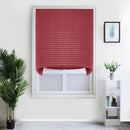 Half Blackout Pleated Blinds Self-Sticky Windows Curtains Balcony Shades Red