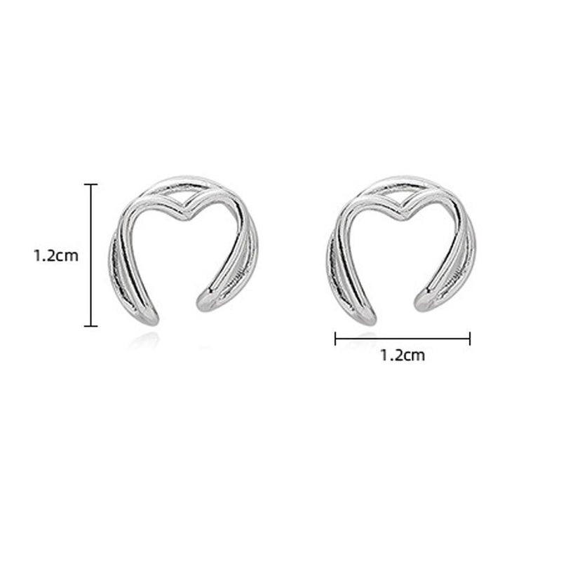 Earrings Geometric Heart Clip Earrings C-shape Ear Clip Aesthetic Jewelry