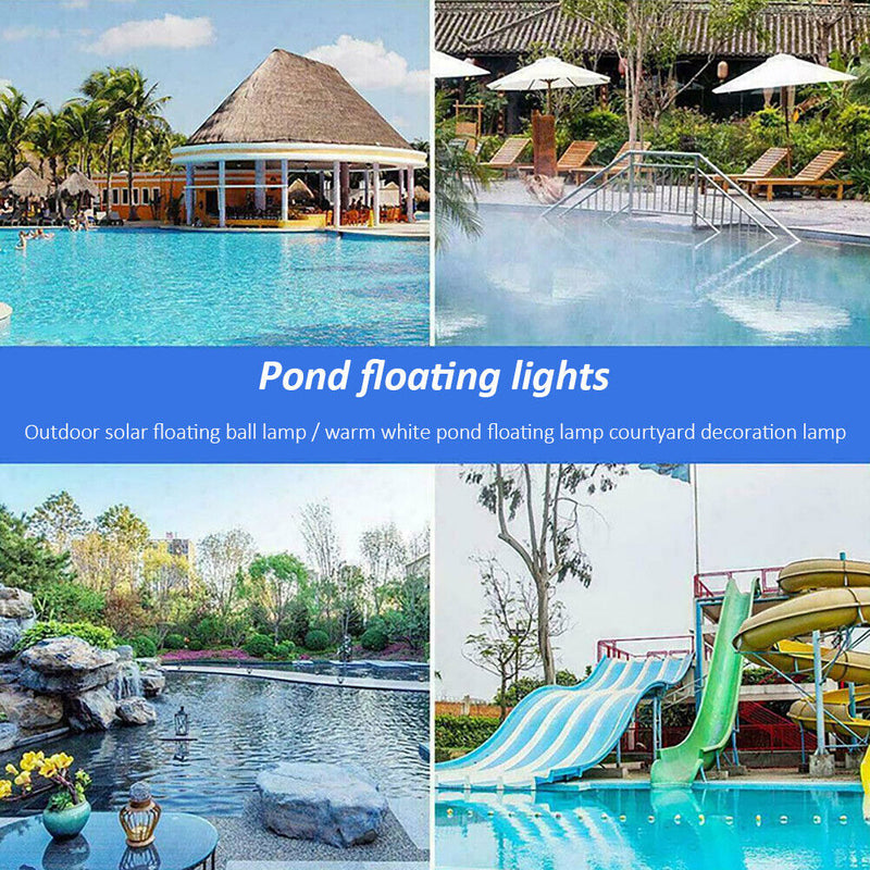 Outdoor Float Ball Lamp Solar Swimming Pool Party Decor Lights (Warm White)