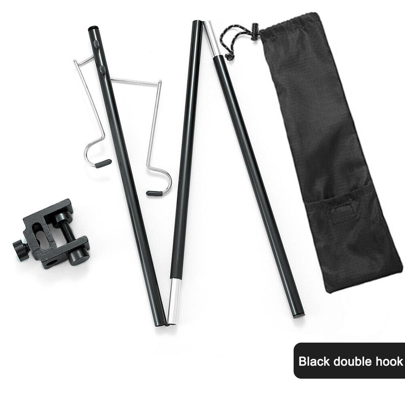 Folding Camping Lamp Pole Kit Detachable Lantern Stand Tent Hanging Light H