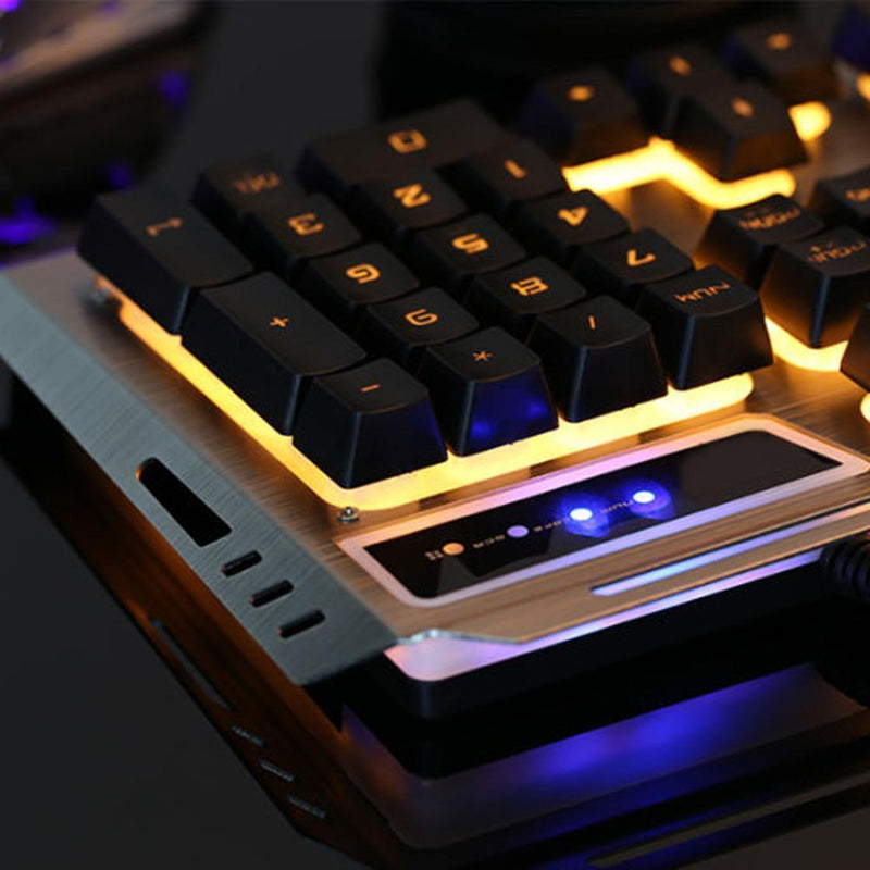 V1 USB Cable Ergonomic Illuminated Mechanical Feel Gaming Keyboard Mouse Se