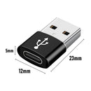 2x USB 3.1 Type C Female to USB 3.0 A Male Adapter Data+Charging (Black)