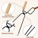 Firewood Tongs Log Grabber for Fire Pit Campfire Firepit Bonfire Fireplace Tool