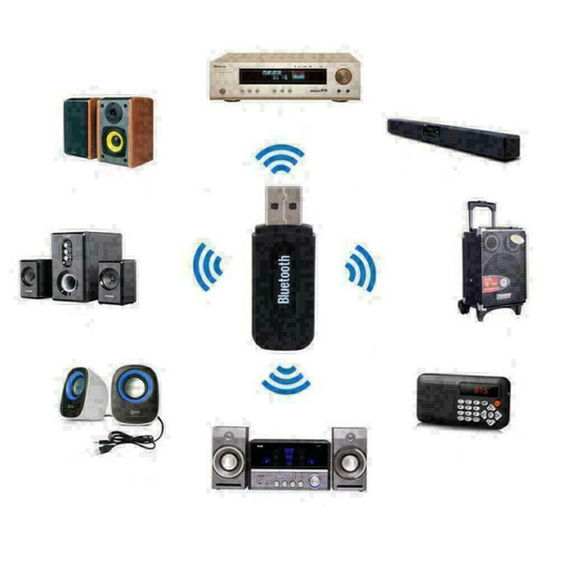 3.5mm AUX To USB Wireless Bluetooth Audio Stereo Car Receiver Hot Adapter U8M7