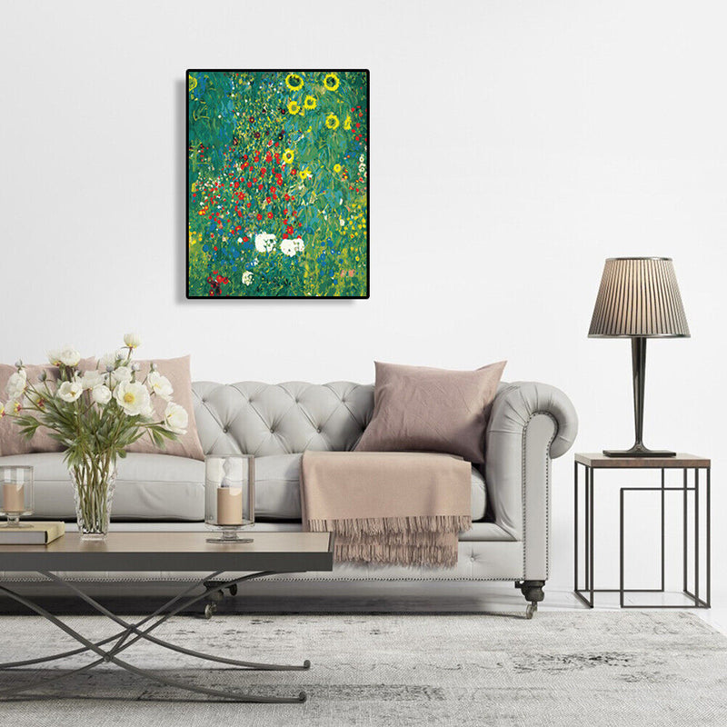 DIY Digital Oil Painting By Numbers Green Flower Color Drawing Plant Picture Kit