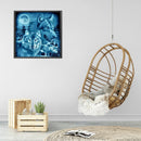 DIY Full Round Drill Diamond Wolves Painting Rhinestone Drawing Home Decora