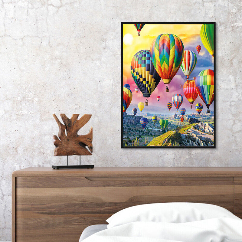 Frameless Oil Paint By Numbers Hot-air Balloon DIY Canvas Picture Craft Kit