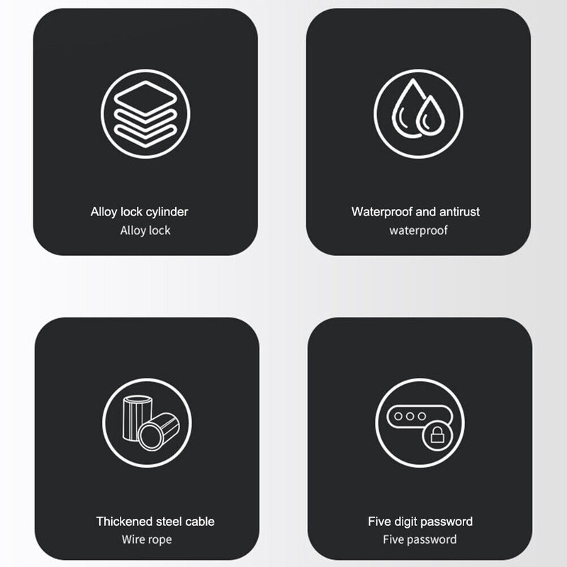 Universal MTB Scooter Security Combination Lock Anti-Theft Cycling Accessories