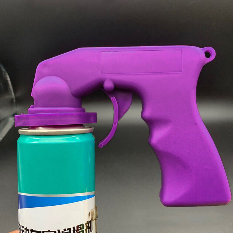 Aerosol Paint Spray Gun Handle Full Grip Sprayer Sprinkler Adapter (Purple)