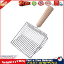 Cat Litter Shovel Wooden Handle Pet Toilet Cleaning Poop Scooper (Metal) Newly