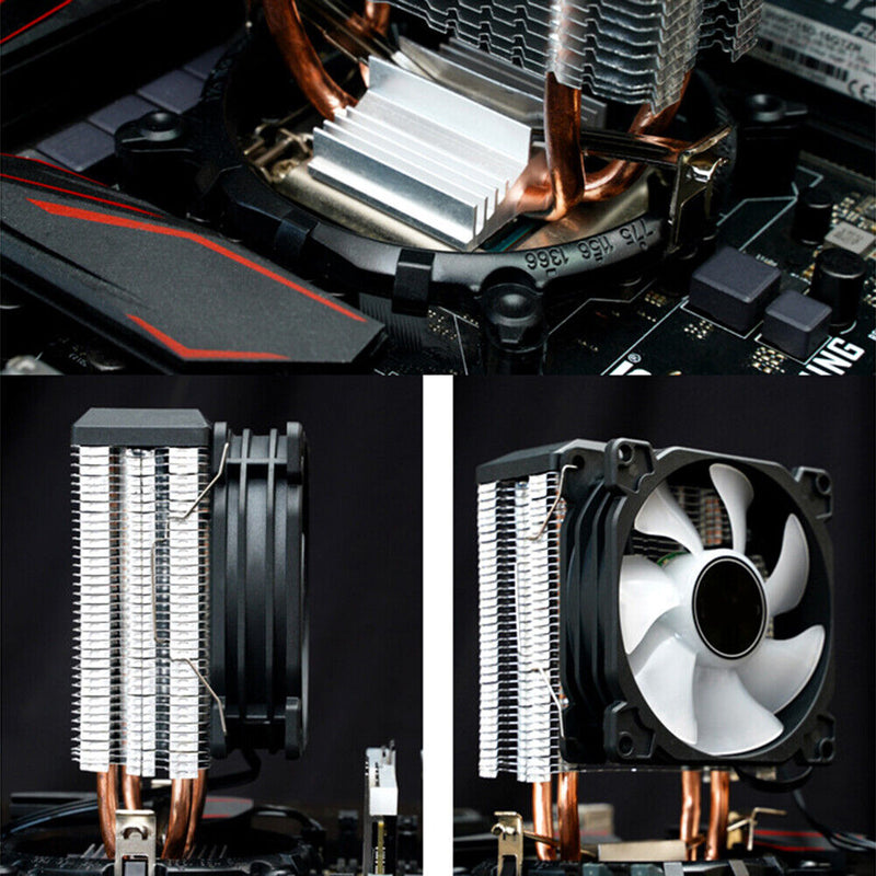 CR1200E 2 Heat Pipe CPU Cooler RGB 3Pin Cooling Fans Heatsink Light Fan Radiator