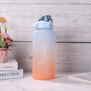 2000ml Water Bottle with Time Marker for Outdoor Sports Drink Cup (Blue)