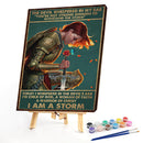 Retro Female Knight Poster Oil Paint By Numbers Kit DIY Acrylic Painting
