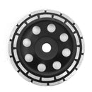 Diamond Segment Grinding Cup Wheel Disc 2 Row Stone Brick Grinder (180mm) Newly