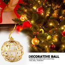 6pcs Luxury Christmas Fixed Ball Hollow Wire Home Party Wall Hanging Ornament