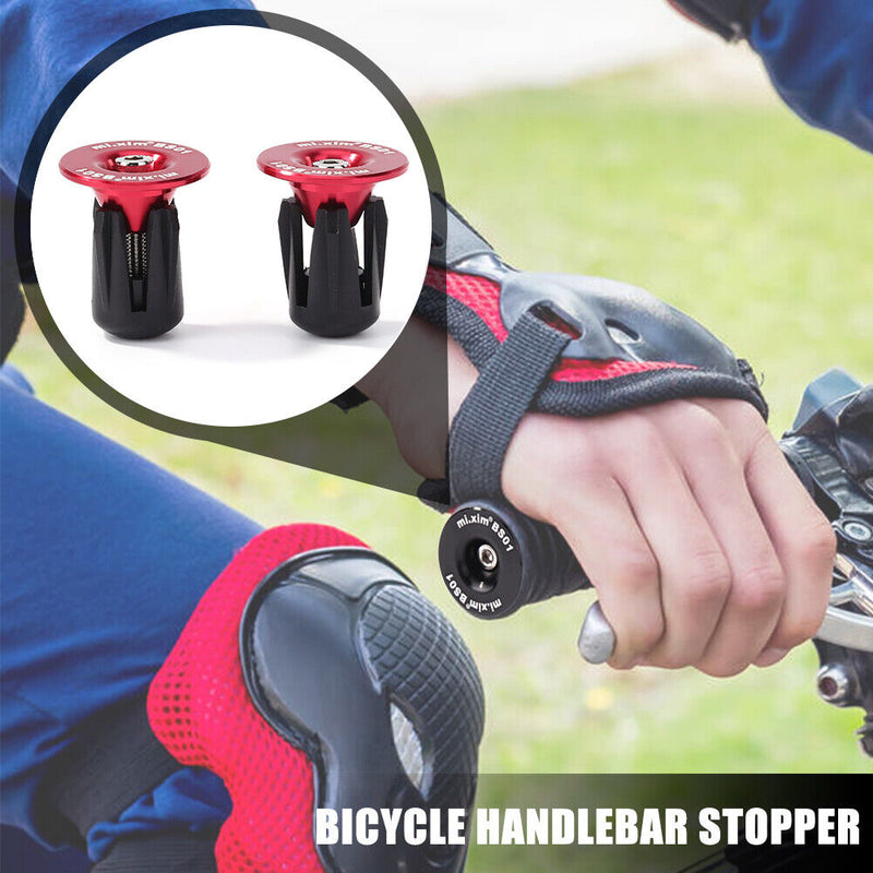 1 Pair Burnt Blue Bike Handle Bar End Caps Aluminum Alloy MTB Road Bike End