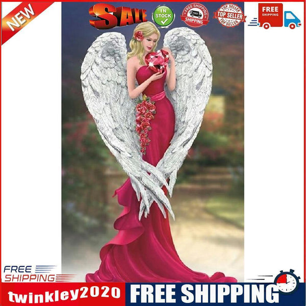 Angel in Red Dress Oil Paint By Numbers DIY Handpainted on Canvas Wall Arts