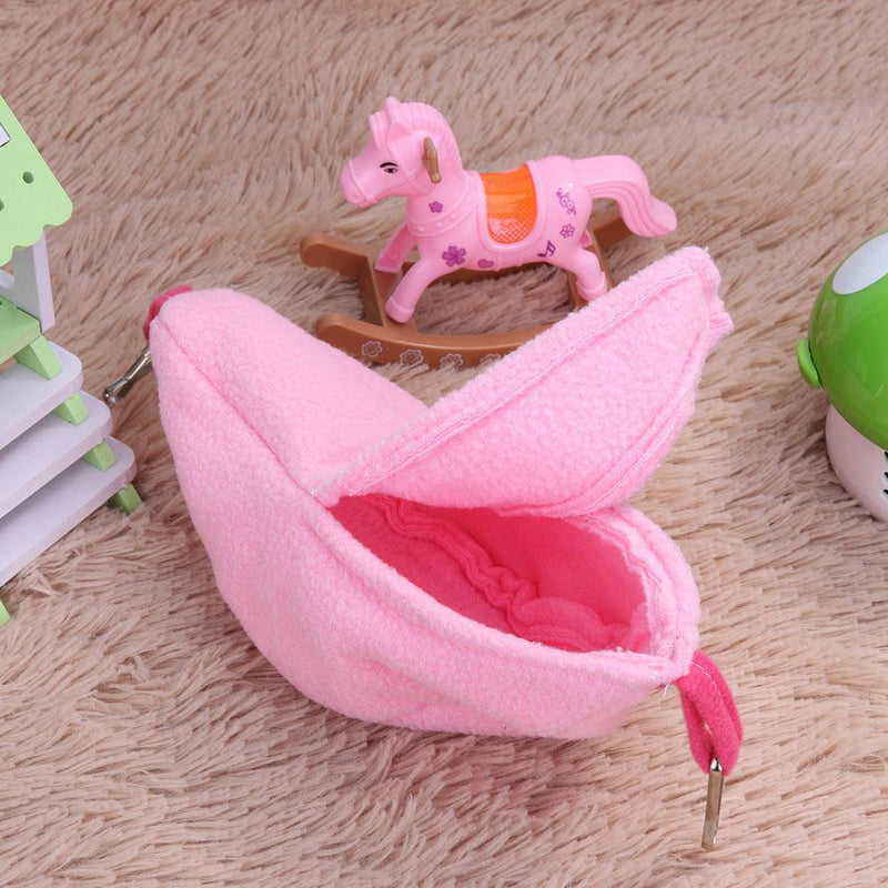 Warm Banana Hamster Hammock Hang Cage Pet Birds Sleeping Nest House (Pink)
