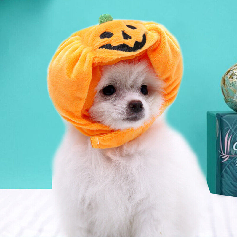 Adjustable Soft Halloween Pet Cat Pumpkin Headdress Cute Dog Decorative Wig Hat
