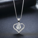 Jewelry Gift Neck Chain Cubic Zirconia Pendant Necklace Eternal Love Heart
