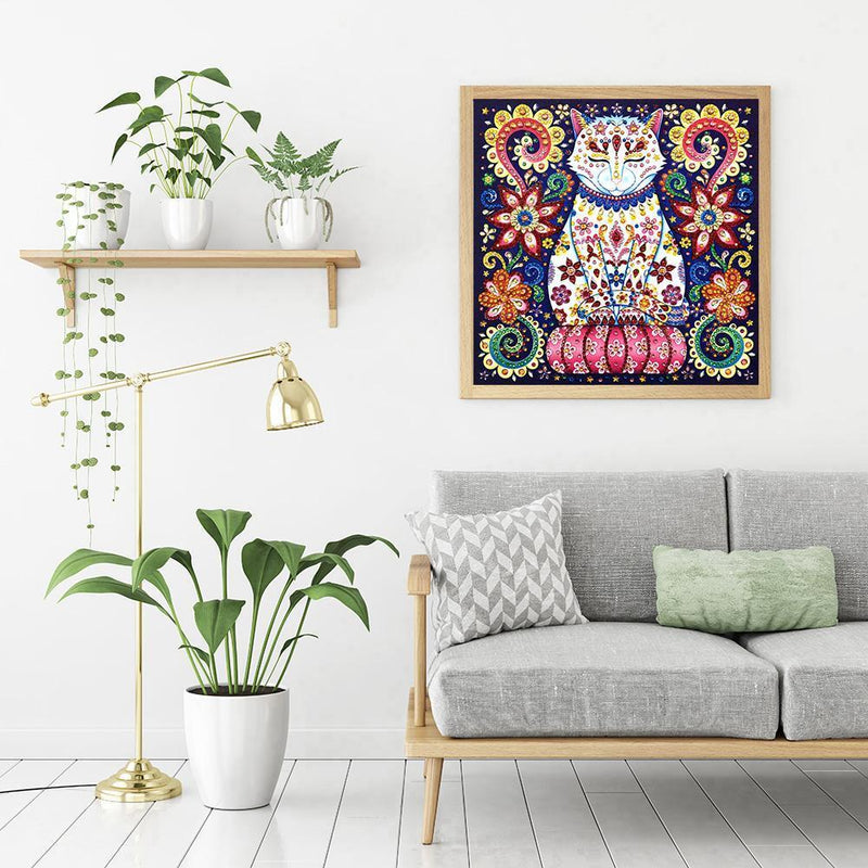 5D DIY Cat Special Shaped Diamond Painting Cross Stitch Mosaic Kits Wall Art