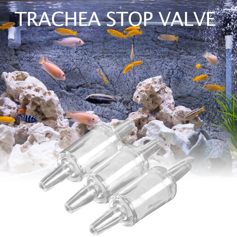 10pcs Tracheal Check Valve Fish Tank Non Return Air Pump (Transparent L) Newly