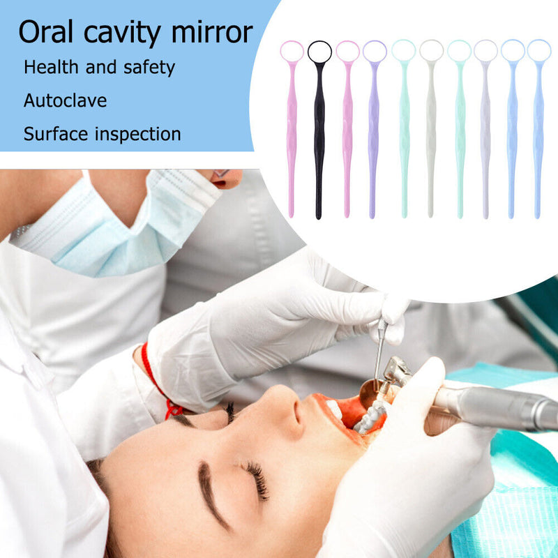 10pcs Dental Double Sided Mouth Mirrors Autoclavable Surface Exam Reflectors