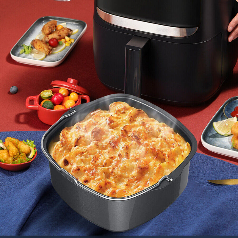 Non Stick Baking Tray Air Fryer Pizza Cake Basket Kitchen Bakeware (8 inch)