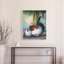 Paint By Numbers DIY Garden Rooster Hand Painted on Canvas Oil Craft Wall Decor