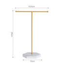 Jewelry Display Stand T-shape Earring Necklace Rack Tabletop Holder (White)