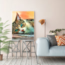 40x50cm Colorful DIY Paint By Numbers Kit Green Eyed Cat Animals Decor Gift Art